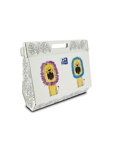 Coffret de peinture Oxford pour enfants - Comprend un bloc de croquis et de peinture - Étui Kangoo - Peintures à la détrempe de 