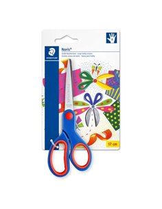 Ciseaux d'école Staedtler Noris 965 - Acier inoxydable - Poignée ergonomique - Bleu