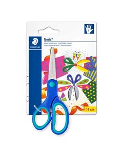 Ciseaux d'école de sécurité Staedtler Noris 965 pour gauchers - Poignée ergonomique souple - Lames émoussées - Longueur 14 cm
