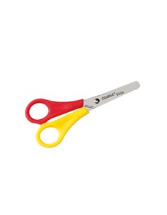 Ciseaux Dahle 54626 pour enfants, 13 cm, pointes arrondies, acier inoxydable, rouge/jaune
