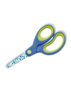 Ciseaux pour enfants Dahle 54661 13 cm - Pointes arrondies - Acier inoxydable - Poignées ergonomiques caoutchoutées - Bleu/Vert