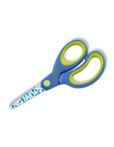 Ciseaux pour enfants Dahle 54661 13 cm - Pointes arrondies - Acier inoxydable - Poignées ergonomiques caoutchoutées - Bleu/Vert
