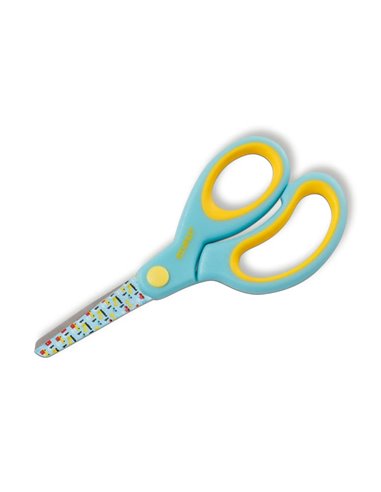 Ciseaux pour enfants Dahle 54662 13 cm - Pointes arrondies - Acier inoxydable - Poignées ergonomiques caoutchoutées - Turquoise/