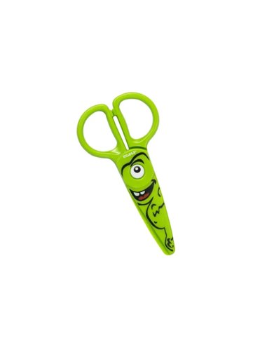 Ciseaux pour enfants Dahle 54678 12 cm pour les plus petits - Lames en plastique - Bouts arrondis - Modèle dinosaure - Vert