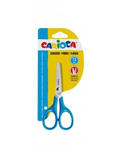 Petits ciseaux Carioca 13 cm - Pointe ronde - Acier inoxydable - Convient aux gauchers et aux droitiers - Bleu