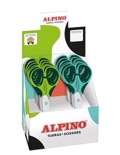 Ciseaux d'école Alpino Colorfull 13 cm - Acier inoxydable - Pointe émoussée - Couleurs assorties