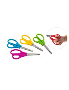 Ciseaux d'école Faibo Comfort 13,5 cm - Pointe ronde - Acier inoxydable - Manche en plastique - Couleurs assorties