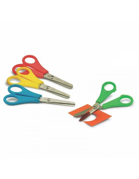 Ciseaux d'école Faibo 13 cm - Pointe ronde - Acier inoxydable - Couleurs assorties