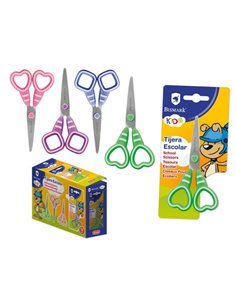 Ciseaux d'école Bismark pour enfants Sweet Candy - Manches en plastique - Pointe Roma - 4 modèles assortis