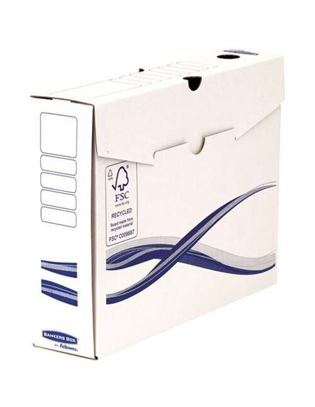 Fellowes Bankers Box Basic Pack de 25 boîtes d'archivage finales A4+ 80 mm - Assemblage manuel - Carton recyclé certifié FSC