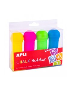 Lot de 4 porte-craies géants Apli - Empêche la casse - Réglage de la longueur - Plus de précision - Mains propres - Couleurs ass