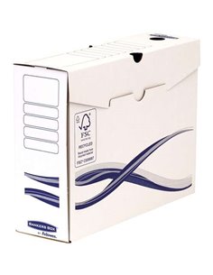 Fellowes Bankers Box Basic Pack de 25 boîtes d'archivage finales A4+ 100 mm - Assemblage manuel - Carton recyclé certifié FSC