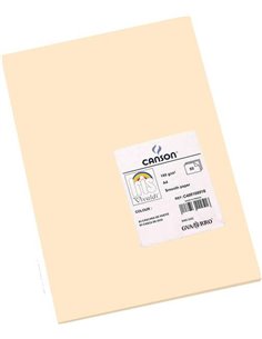 Paquet de 50 papiers cartonnés Canson Guarro Iris A4, 185 g - 21 x 29,7 cm - Couleur coquille d'œuf