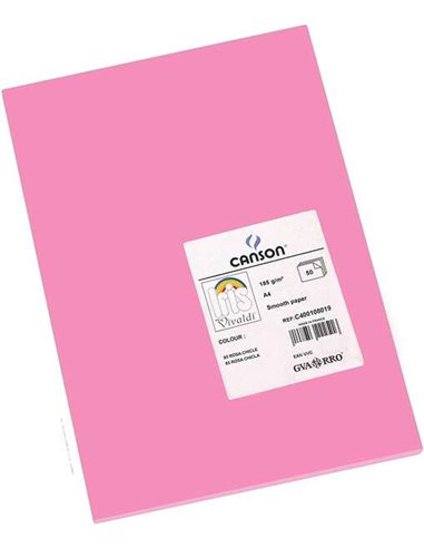 Paquet de 50 feuilles Canson Guarro Iris A4, 185 g - 21 x 29,7 cm - Rose bonbon