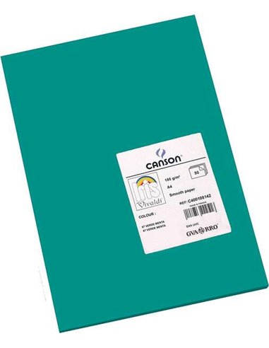 Paquet de 50 feuilles Canson Guarro Iris A4, 185 g - 21 x 29,7 cm - Vert menthe