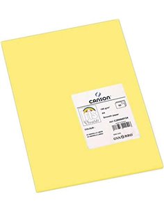 Paquet de 50 papiers cartonnés Canson Guarro Iris A4, 185 g - 21 x 29,7 cm - Jaune citron