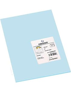 Paquet de 50 feuilles Canson Guarro Iris A4, 185 g - 21 x 29,7 cm - Bleu ciel