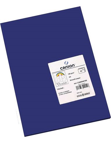 Paquet de 50 feuilles Canson Guarro Iris A4, 185 g - 21 x 29,7 cm - Bleu outremer