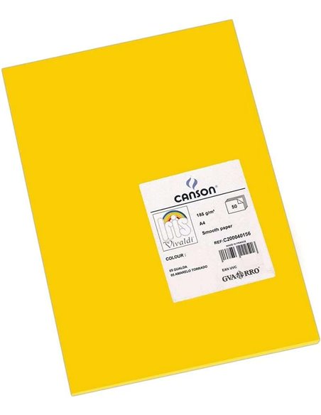 Paquet de 50 feuilles Canson Guarro Iris A4 185 g - 21 x 29,7 cm - Couleur Gualda
