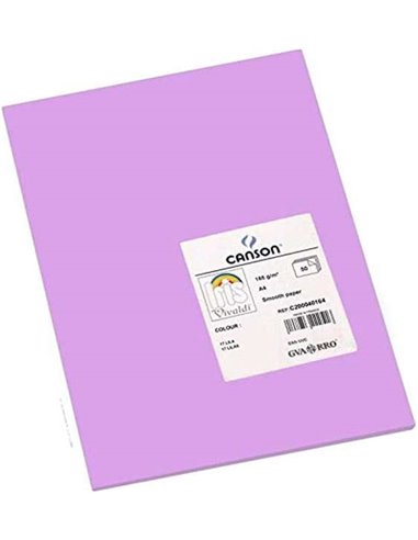 Lot de 50 cartes Canson Guarro Iris A4 185 g - 21 x 29,7 cm - Couleur lilas
