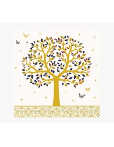 Carte illustrée Arabesque - 16 x 16 cm - Thème arbre - Carte à trois volets non emballée - Enveloppe blanche incluse - Papier ce