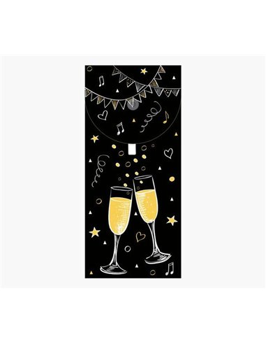 Cartes-cadeaux illustrées - Enveloppe verticale - Thème flamant rose - 9,6 x 21,3 cm - Emballées individuellement sous cellophan