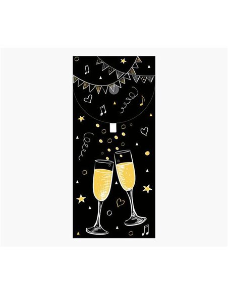 Cartes-cadeaux illustrées - Enveloppe verticale - Thème flamant rose - 9,6 x 21,3 cm - Emballées individuellement sous cellophan