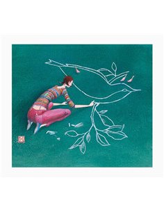 Carte double photo Gaëlle Boissonnard - Vernis épais gaufré UV - Pelliculage mat doux au toucher - 10,5 x 21 cm - Papier certifi