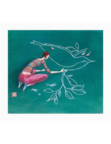 Carte double photo Gaëlle Boissonnard - Vernis épais gaufré UV - Pelliculage mat doux au toucher - 10,5 x 21 cm - Papier certifi