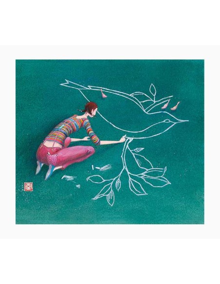 Carte double photo Gaëlle Boissonnard - Vernis épais gaufré UV - Pelliculage mat doux au toucher - 10,5 x 21 cm - Papier certifi