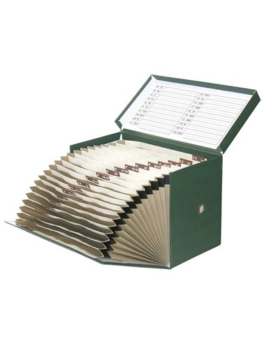 Boîte de transfert à soufflet Elba - Dimensions 25 x 38,5 cm - Robuste et durable - Vert