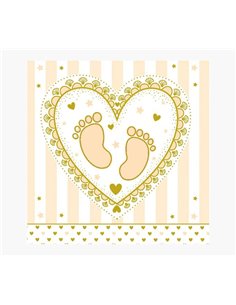 Carte illustrée Arabesque - 16 x 16 cm - Thème bébé - Carte à trois volets - Enveloppe blanche incluse - Papier certifié FSC