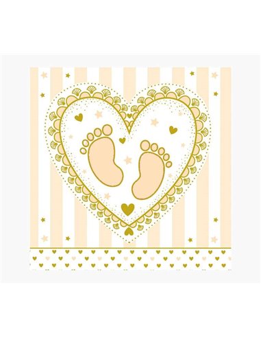 Carte illustrée Arabesque - 16 x 16 cm - Thème bébé - Carte à trois volets - Enveloppe blanche incluse - Papier certifié FSC