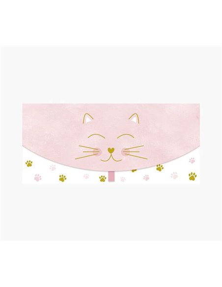 Cartes-cadeaux illustrées - Enveloppe horizontale - Thème chat - 21,3 x 9,6 cm - Emballées individuellement sous cellophane - En