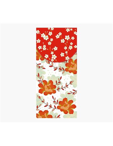 Cartes-cadeaux illustrées - Enveloppe verticale - Thème floral - 9,6 x 21,3 cm - Emballées individuellement sous cellophane - En