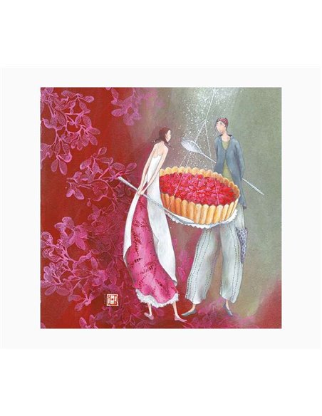 Carte double photo Gaëlle Boissonnard - Vernis épais gaufré UV - Pelliculage mat doux au toucher - 16 x 16 cm - Papier certifié 