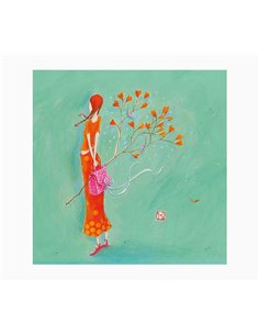 Carte double photo Gaëlle Boissonnard - Vernis épais gaufré UV - Pelliculage mat doux au toucher - 16 x 16 cm - Papier certifié 