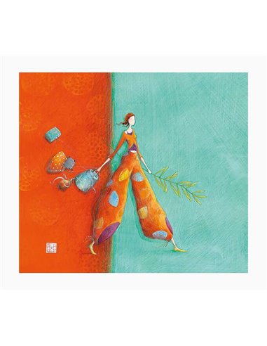 Carte double photo Gaëlle Boissonnard - Vernis épais gaufré UV - Pelliculage mat doux au toucher - 10,5 x 21 cm - Papier certifi