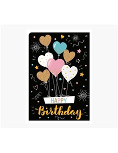 Carte illustrée en zigzag - 15 x 22 cm - Thème cœurs - Trois volets non emballés - Enveloppe blanche incluse - Papier certifié F