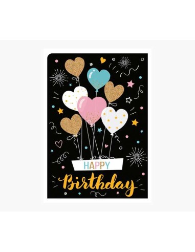 Carte illustrée en zigzag - 15 x 22 cm - Thème cœurs - Trois volets non emballés - Enveloppe blanche incluse - Papier certifié F
