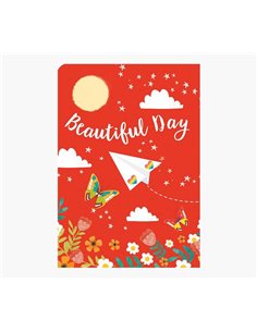 Carte de vœux Pictura Zig-Zag à trois volets - Marquage à chaud - Paillettes - Pop-up - 15 x 22 cm - Enveloppe blanche incluse -