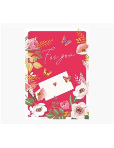 Carte de vœux Pictura Zig-Zag à trois volets - Marquage à chaud - Paillettes - Pop-up - 15 x 22 cm - Enveloppe blanche incluse -