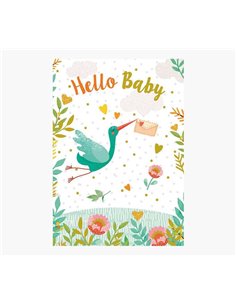 Carte illustrée Zig-Zag - Collection Bébé - 15 x 22 cm - Thème Bébé - Carte à trois volets - Enveloppe blanche incluse - Papier 