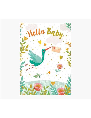 Carte illustrée Zig-Zag - Collection Bébé - 15 x 22 cm - Thème Bébé - Carte à trois volets - Enveloppe blanche incluse - Papier 