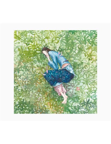 Carte double photo Gaëlle Boissonnard - Vernis épais gaufré UV - Pelliculage mat doux au toucher - 16 x 16 cm - Papier certifié 