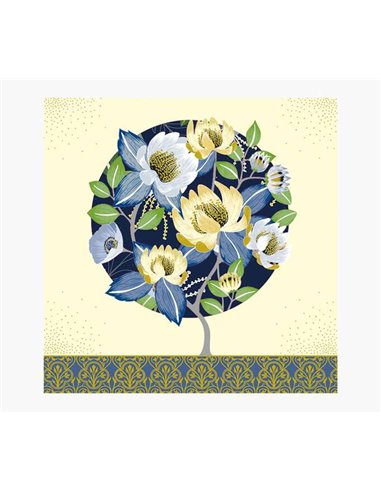 Carte Arabesque - 16 x 16 cm - Thème floral - Carte à trois volets non emballée - Enveloppe blanche incluse - Imprimée sur papie