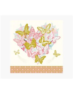 Carte Arabesque - 16 x 16 cm - Thème Papillon - Trois volets non emballés - Enveloppe blanche incluse - Papier certifié FSC