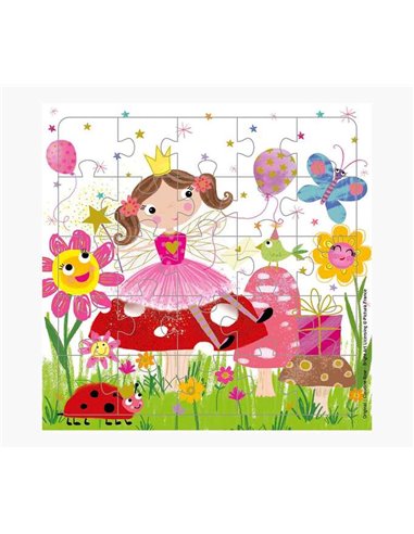 Puzzle photo - 15,5 x 15,5 cm - Thème Fée - 25 pièces - Carte pliée et enveloppe blanche incluses - Certifié FSC