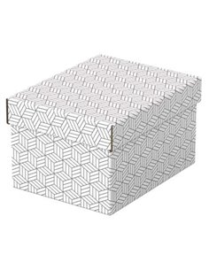 Lot de 3 petites boîtes de rangement Esselte avec couvercle 200 x 150 x 255 mm - Carton 100 % recyclé et recyclable - Design bla