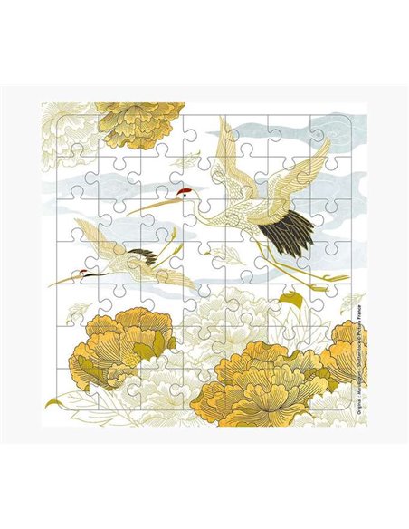 Puzzle photo - 15,5 x 15,5 cm - Thème grue - 49 pièces - Carte pliée et enveloppe blanche incluses - Certifié FSC